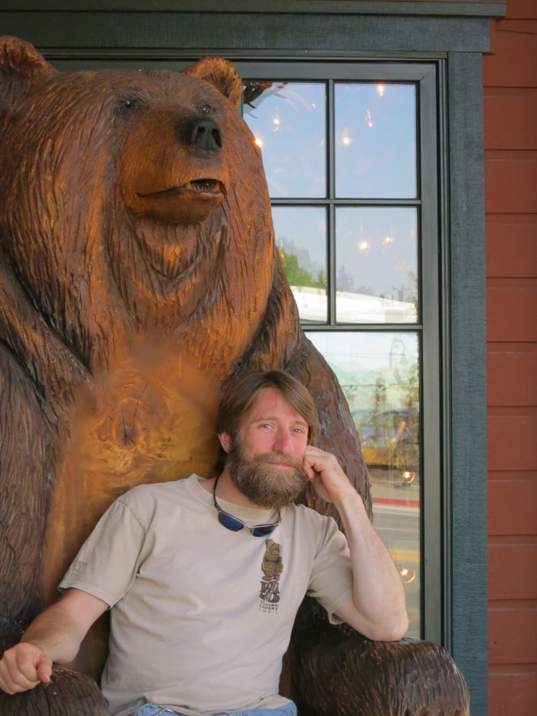 Sean Michael Imler with bear in Jackson Hole, WY image